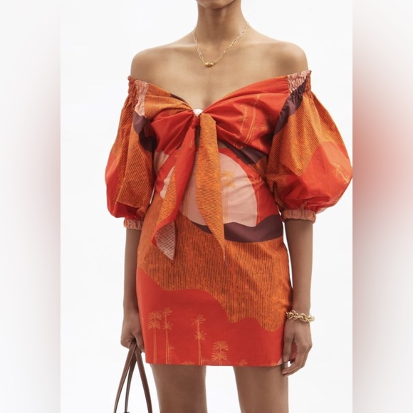 Johanna Ortiz Dresses & Skirts - Johanna Ortiz Off-Shoulder Orange Dress